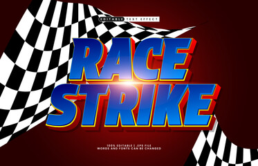 race strike editable text effect with a fast and speed text effect