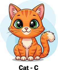 Fototapeta premium Letter B for Cat Alphabet abc educational vector illustration for kids