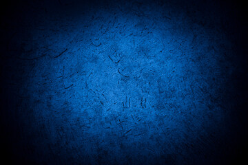 Old wall pattern texture cement blue dark abstract  blue color design are light with black gradient...