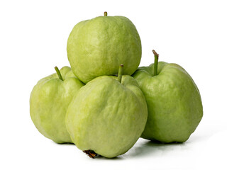 The High-resolution fruit photo of guava with a 45MP camera. isolate on white