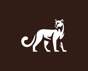 Minimal white cougar logo