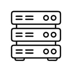 Simple line drawing illustration of stacked computer server units