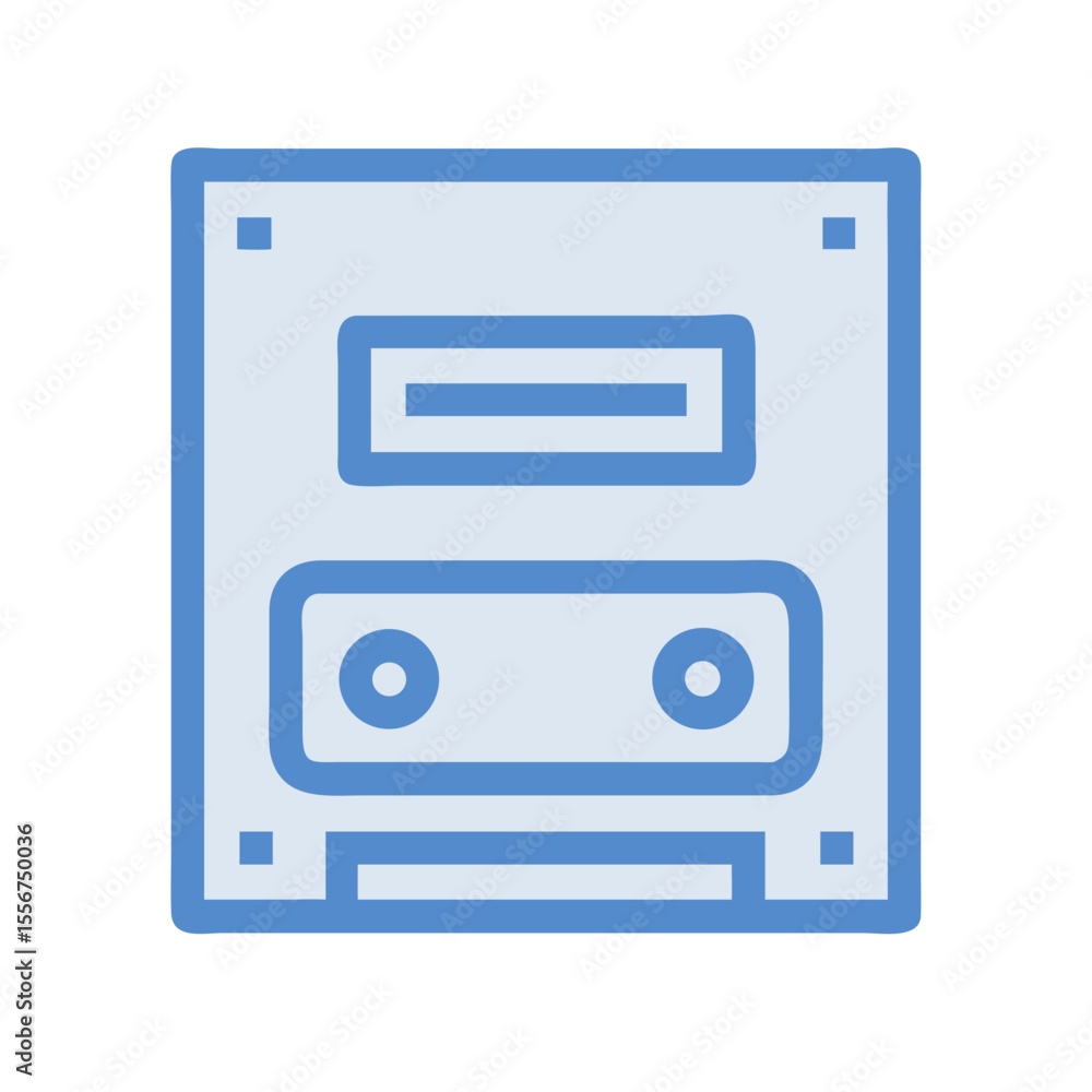 Poster retro floppy disk icon representing old data storage media