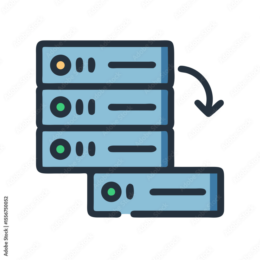 Poster data server infrastructure cloud computing network storage connection icon