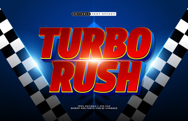 turbo rush editable text effect with a fast and speed text effect