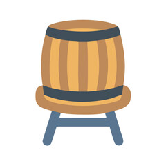 Isolated wooden barrel illustration on a White Background art