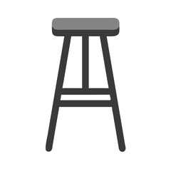 Modern gray bar stool isolated on White Background illustration