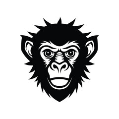 head of monkey vector logo on White Background