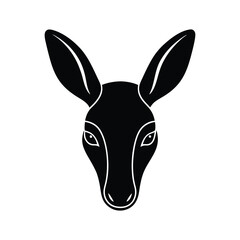 vector illustration of a donkey on White Background