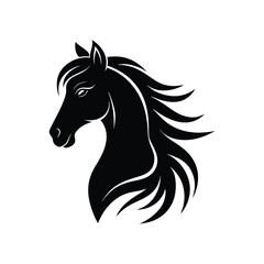 horse silhouette vector on White Background