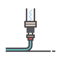 Plumbing connection illustration in minimal flat style design