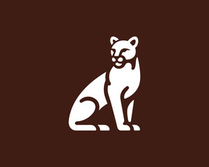 White cougar graphic logo for brand identity