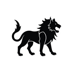 black lion vector illustration  on white background 