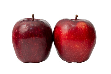 The High-resolution of red apple fruit photos with a 45MP camera isolate on white
