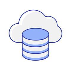 Cloud database illustration depicting data storage and cloud technology