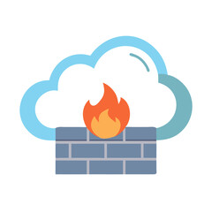 Cloud firewall protection concept for cyber security infrastructure icon