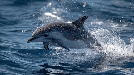 Fototapeta premium Bottlenose Dolphin Leaping From Ocean