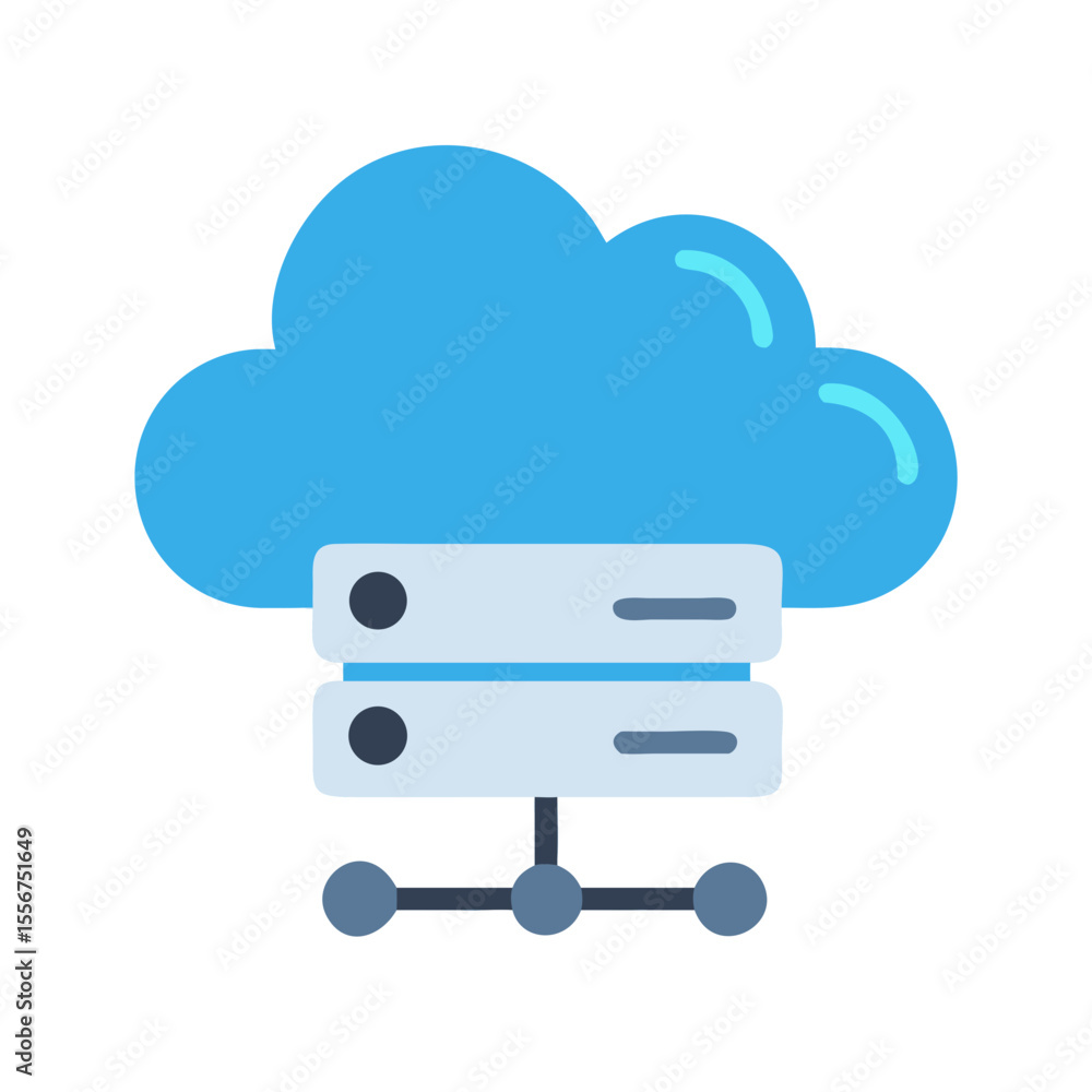 Poster cloud computing network server concept data storage illustration