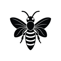 vector illustration of a bee on white background 