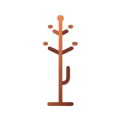 Isolated coat rack on White Background stylized design element