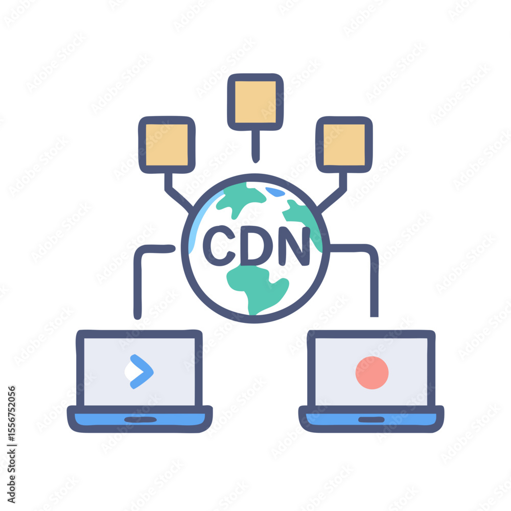 Poster cdn network distributing content globally across devices and servers