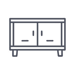 Minimalist cabinet vector icon on White Background, simple style
