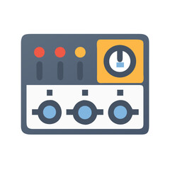 Obraz premium Stylized audio equipment icon in flat, muted color palette