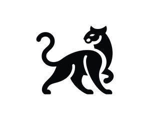 Minimal cougar logo in flat design