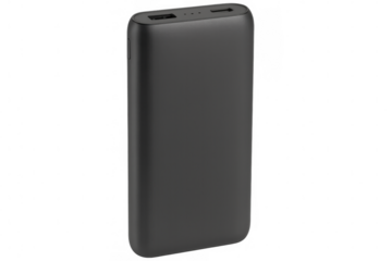 Power bank with dual usb ports, providing convenient charging solution against transparent backdrop