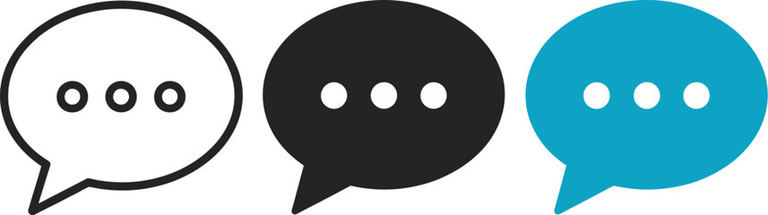 Fototapeta premium Chat bubble icon vector illustration communication speech bubbles message dialog box thinking sign graphic editable vector illustration with png format