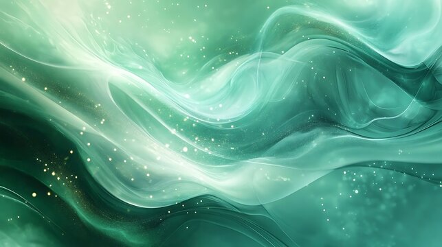 Emerald Green Abstract Waves. (1)