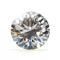 Sparkling Round Diamond Stone with Perfect Clarity isolated on white background 