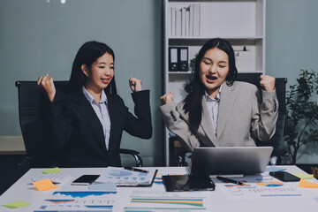 Accounting company provide finance and taxation planning for profitable cash flow, Auditor and accountant team working in office, analyze financial data and accounting record with calculator.Insight