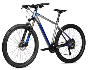 Obraz premium Gray and blue mountain bike