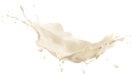 splash of milk or yogurt, 3D illustration. set against a white background