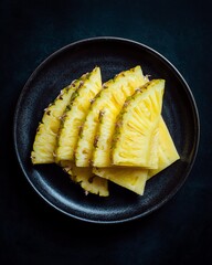 Juicy Pineapple Slices on a Plate