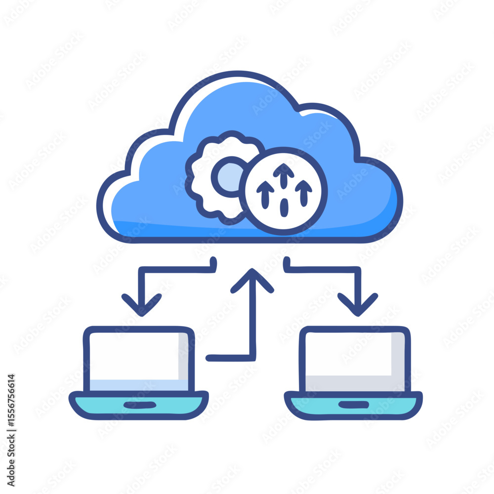Poster cloud computing network connecting devices via data transmission