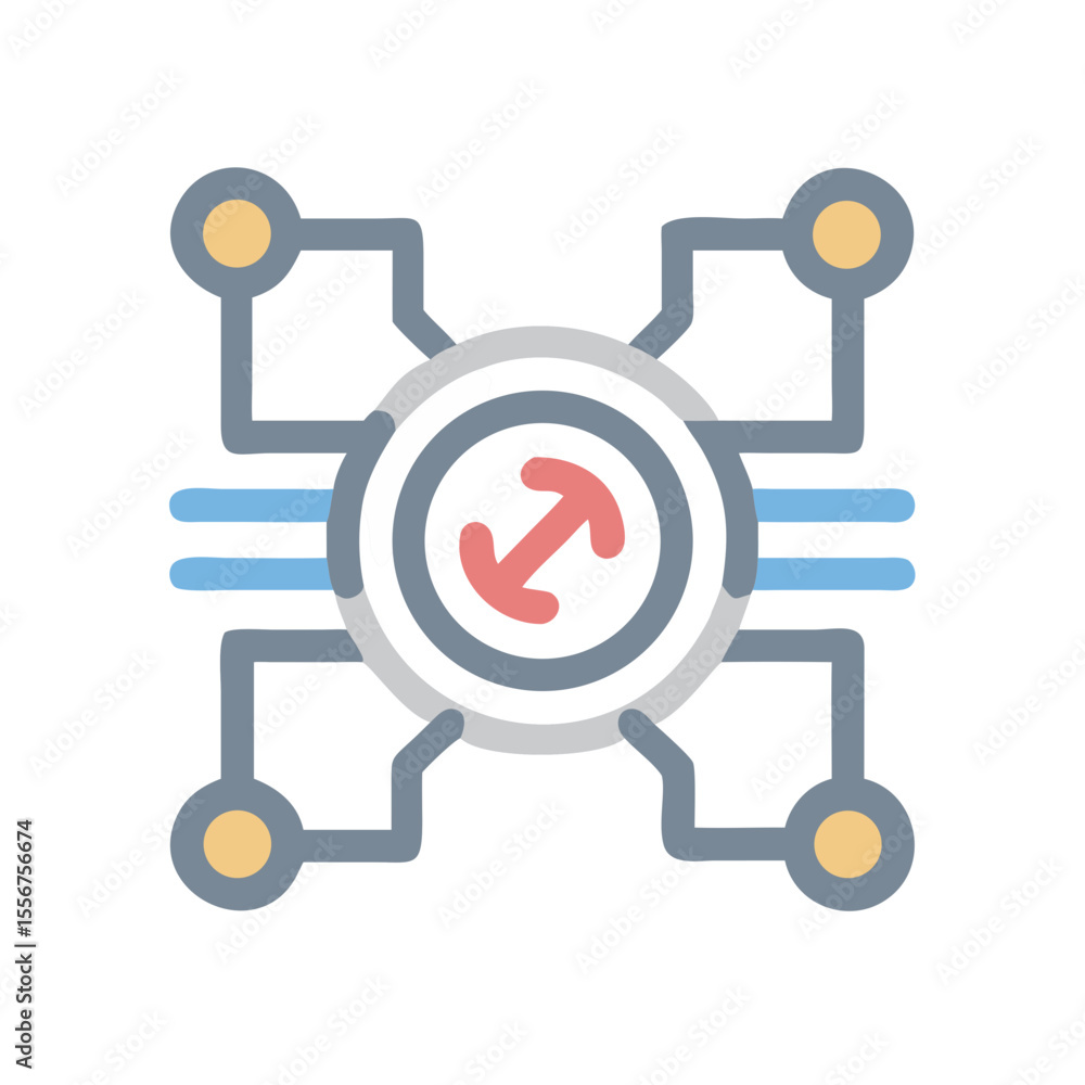 Poster connectivity symbol network node data transfer isolated design