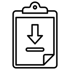 clipboard download line icon
