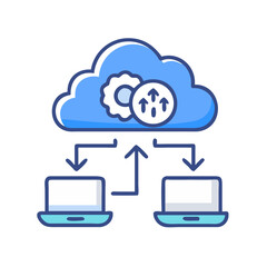 Cloud computing network connecting devices via data transmission
