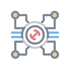 Connectivity symbol network node data transfer isolated design