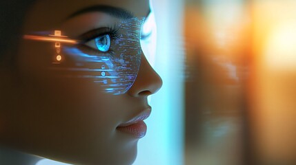 Futuristic Holographic AI Assistant Emerging from Smart Device