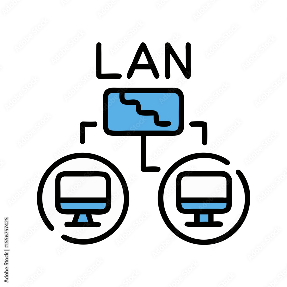 Poster hierarchical network diagram showing data flow between devices