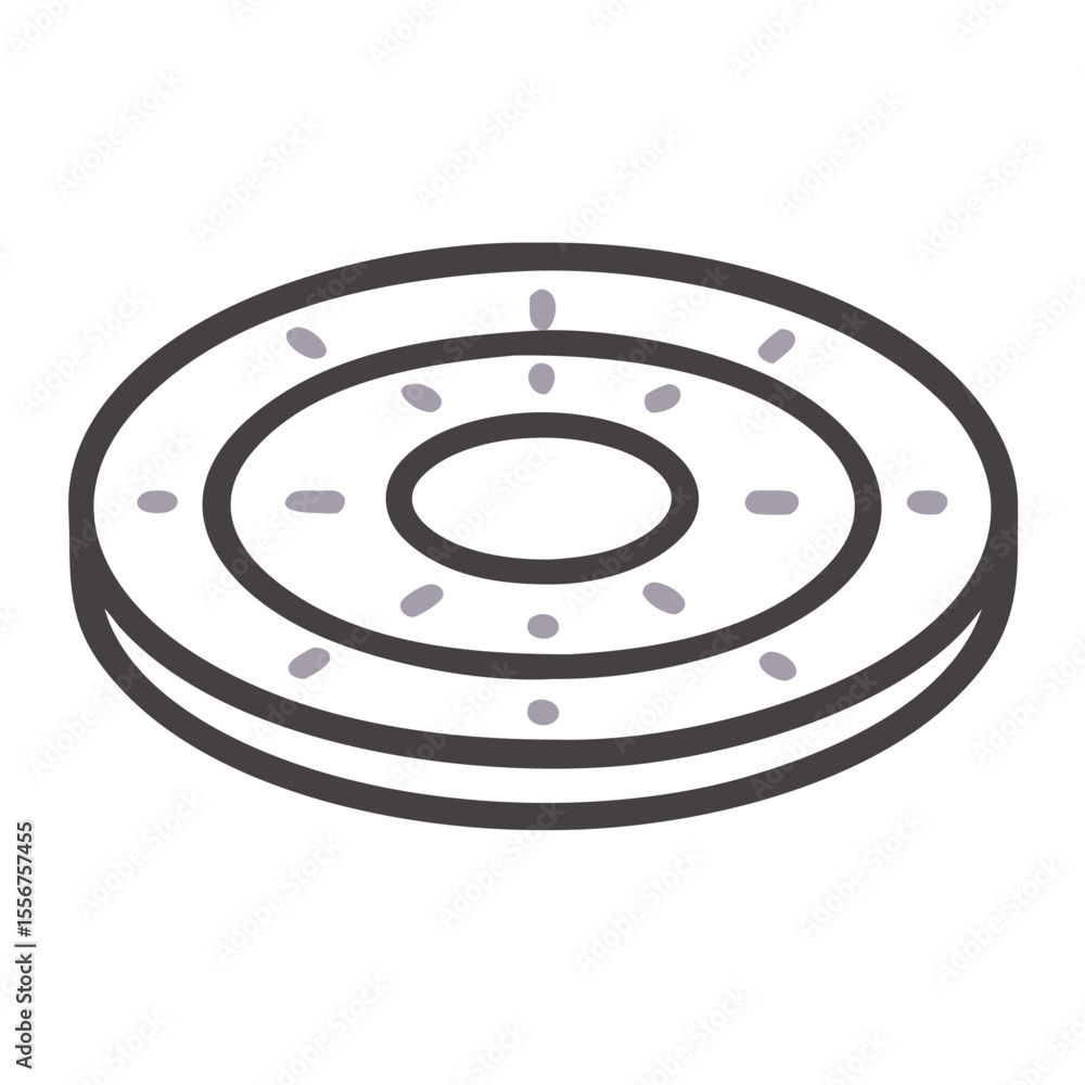 Poster abstract minimalist grey concentric circles with dot pattern on white