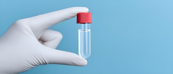 Laboratory technician holding a blood sample tube
