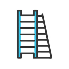 Icon illustration of a climbing ladder on a White Background