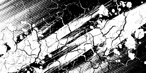 Halftone dots pattern white and black gradient grunge texture background. Pop art comic style vector illustration dots