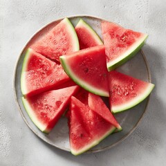 Juicy Watermelon Slices on a Plate