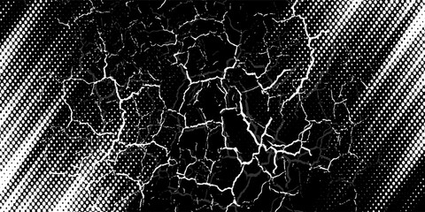 Halftone dots pattern white and black gradient grunge texture background. Pop art comic style vector illustration dots