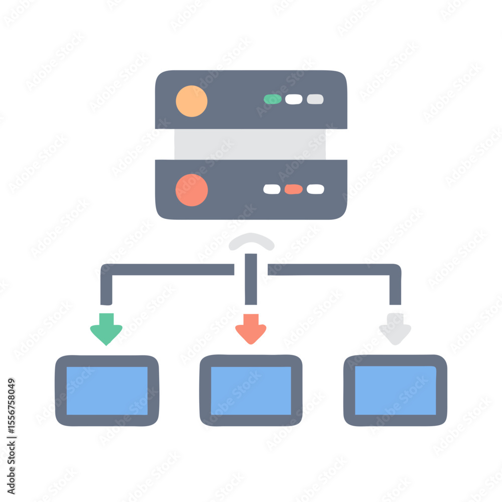 Poster server diagram illustrating data distribution network with multiple nodes